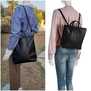 Elegant Black Leather Backpack